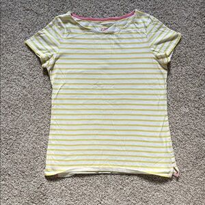 Boden Yellow, and White Striped Top